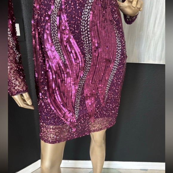 CACHE Cocktail Dress Purple Pink Sequined, Fully Lined, Size 6, NWT!! - Picture 9 of 14